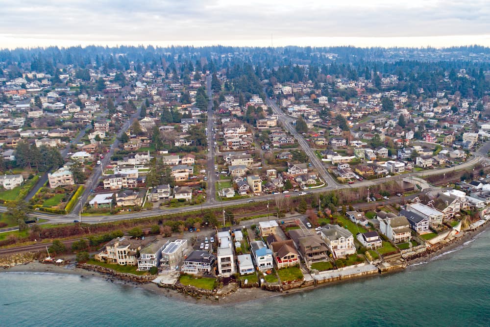 Richmond Beach Shoreline Washington Waterfront Housing Aerial View